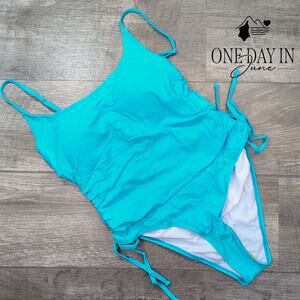 Pink Queen Ruched Side One Piece Swimsuit Size XL